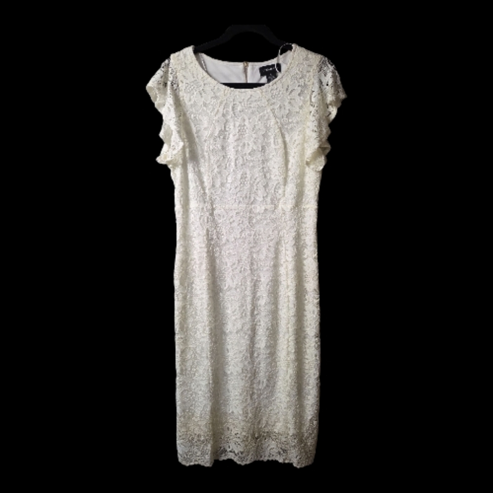 Liz Claiborne White Lace Midi Dress